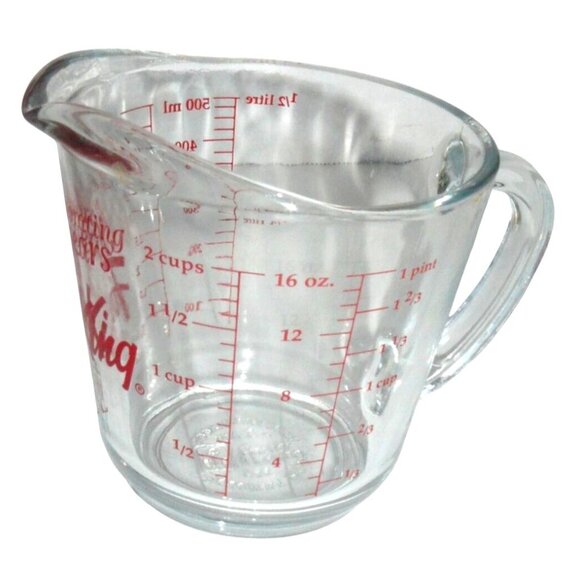 Anchor Hocking Fire-King 50th Anniversary 16 Oz Glass Measuring Cup Red Vintage - Picture 4 of 4